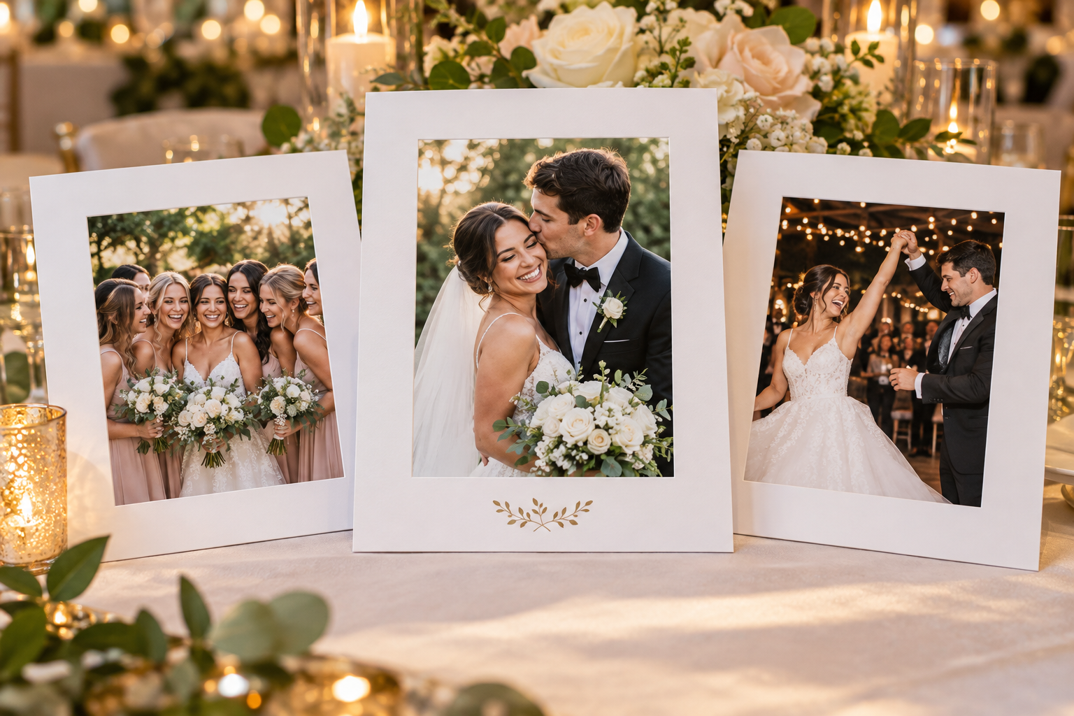 Personalized 5 by 7 photo mounted on an 8 by 10 white keepsake backing