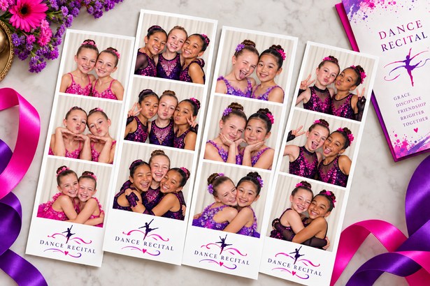 Digital photo booth prints from a dance event