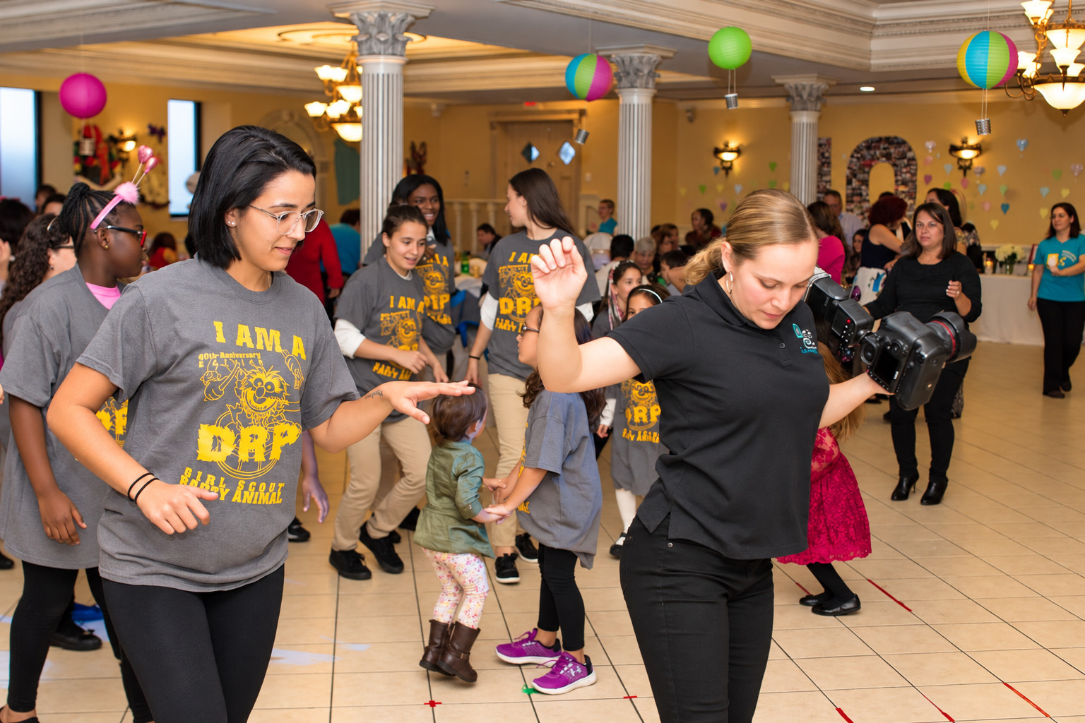 Guests dancing at a community celebration