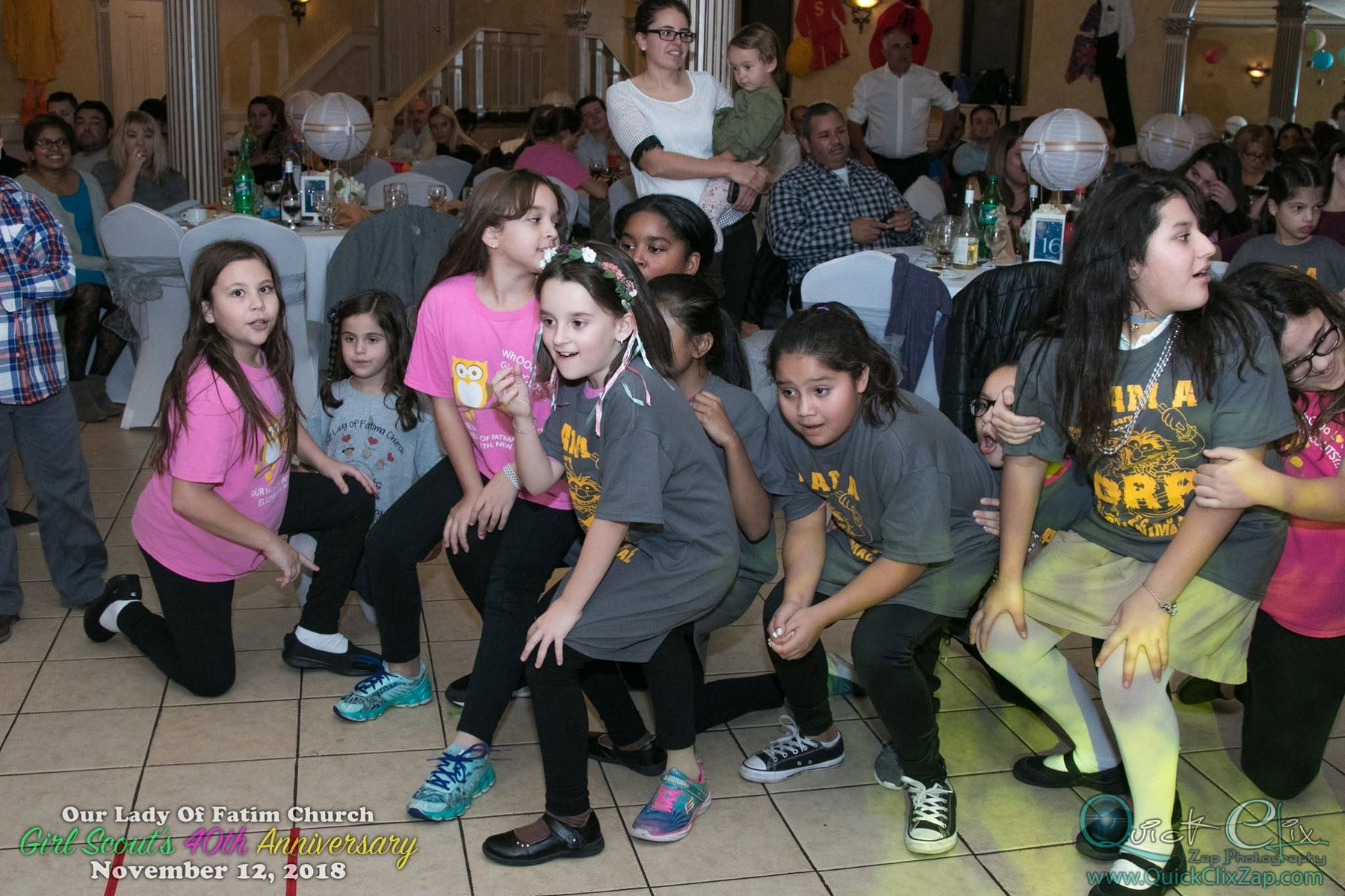 Young dancers celebrating together at an event
