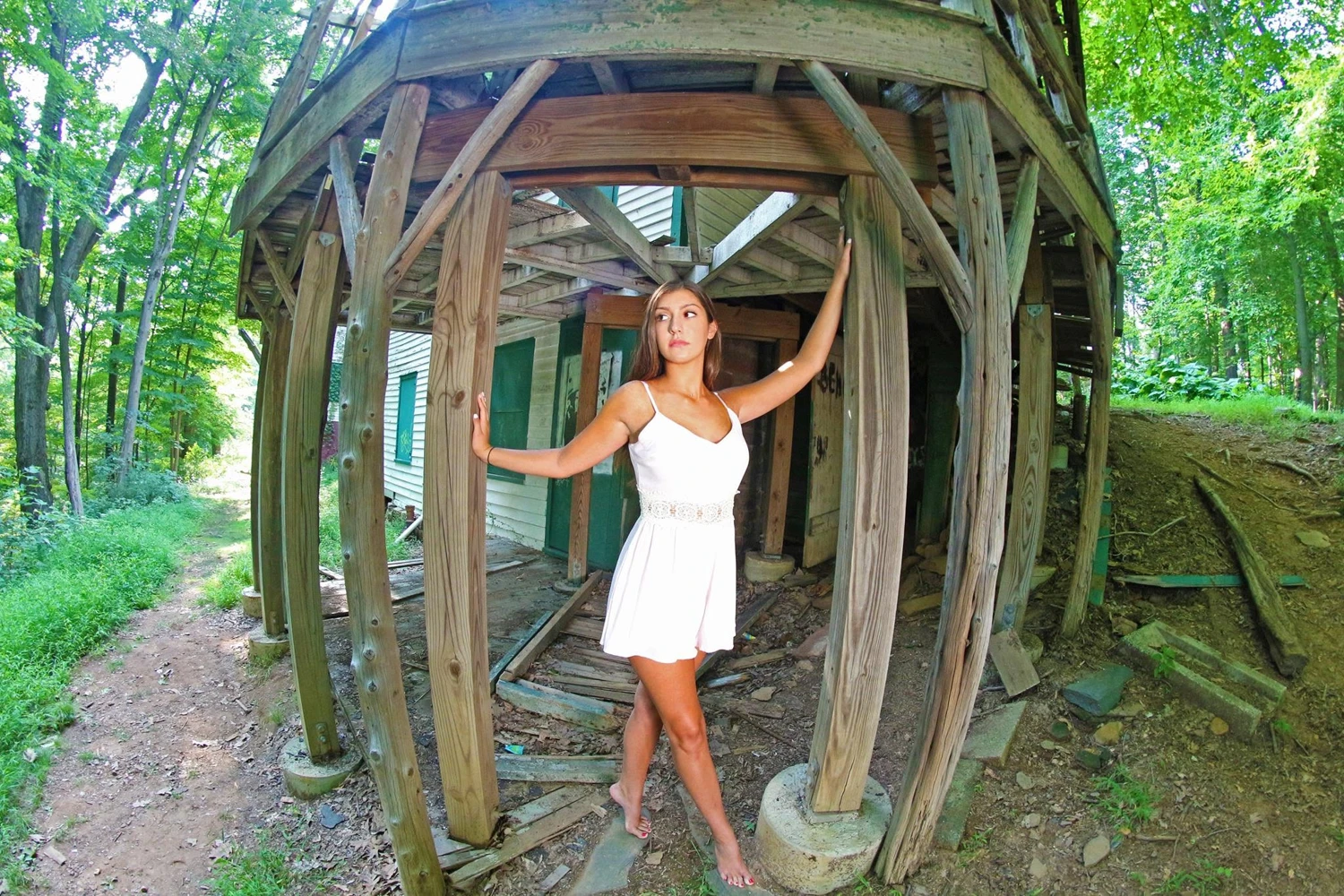 Portrait in a garden gazebo