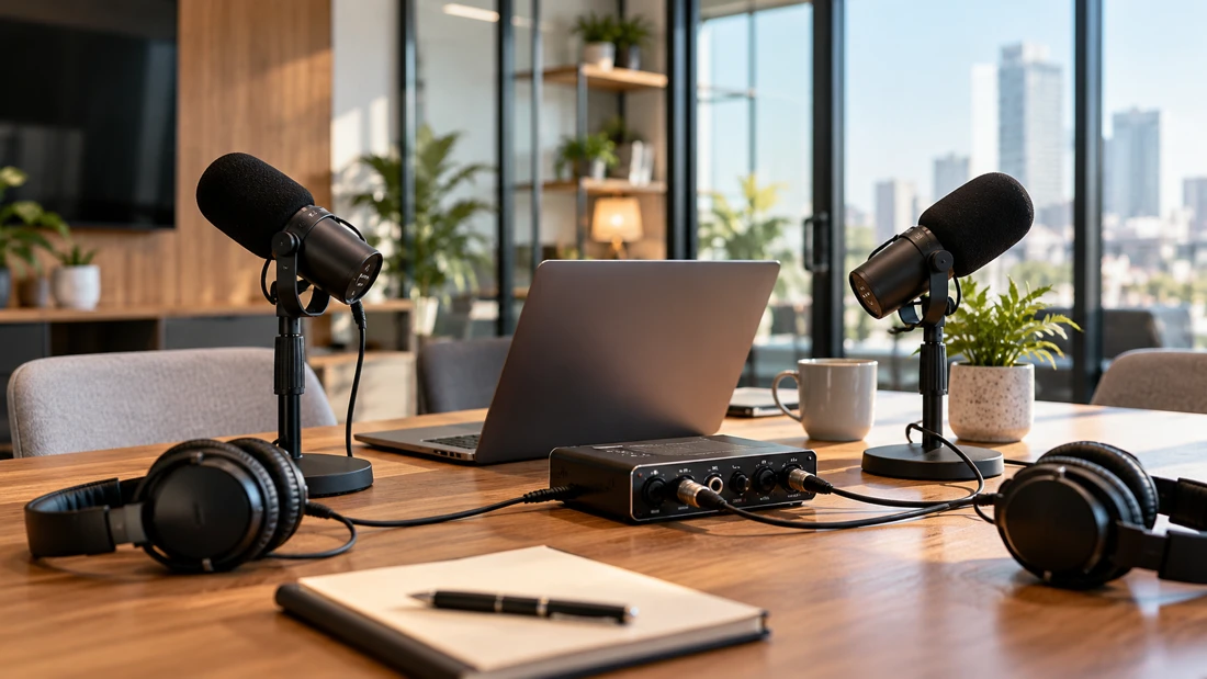 Portable podcast recording equipment
