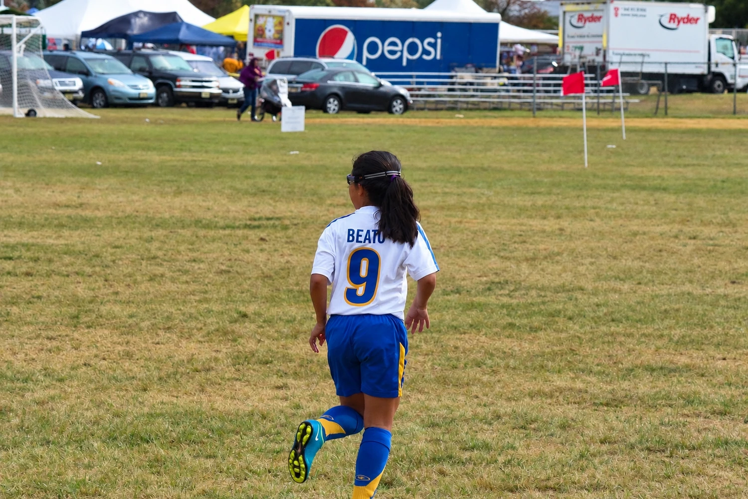 Sports portrait session on a soccer field
